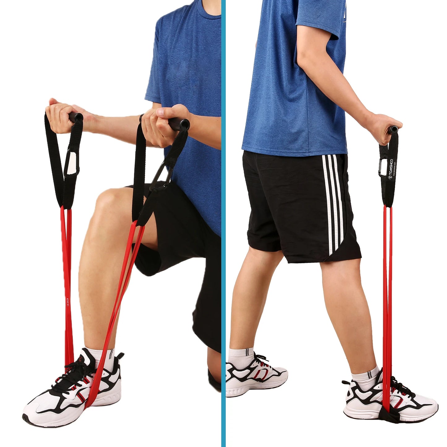 Portable Workout Pull Up Assist Bands Set Resistance Loop Bands 5 Packs Powerlifting Exercise Stretch Bands with Door Anchor and Handles