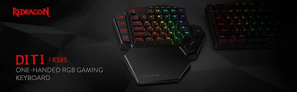 Redragon One-Handed RGB Mechanical Gaming Keyboard K585 DITI,Wrist Rest 42 Keys Type-C Professional Gaming Keypad Hot-Swappable