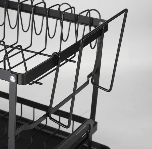 2 Tier Dish Drying Rack Dish Drainer Drying Rack with Drainer and Kitchen Countertop Utensil Holder Dish Drainer for Dish & Cup