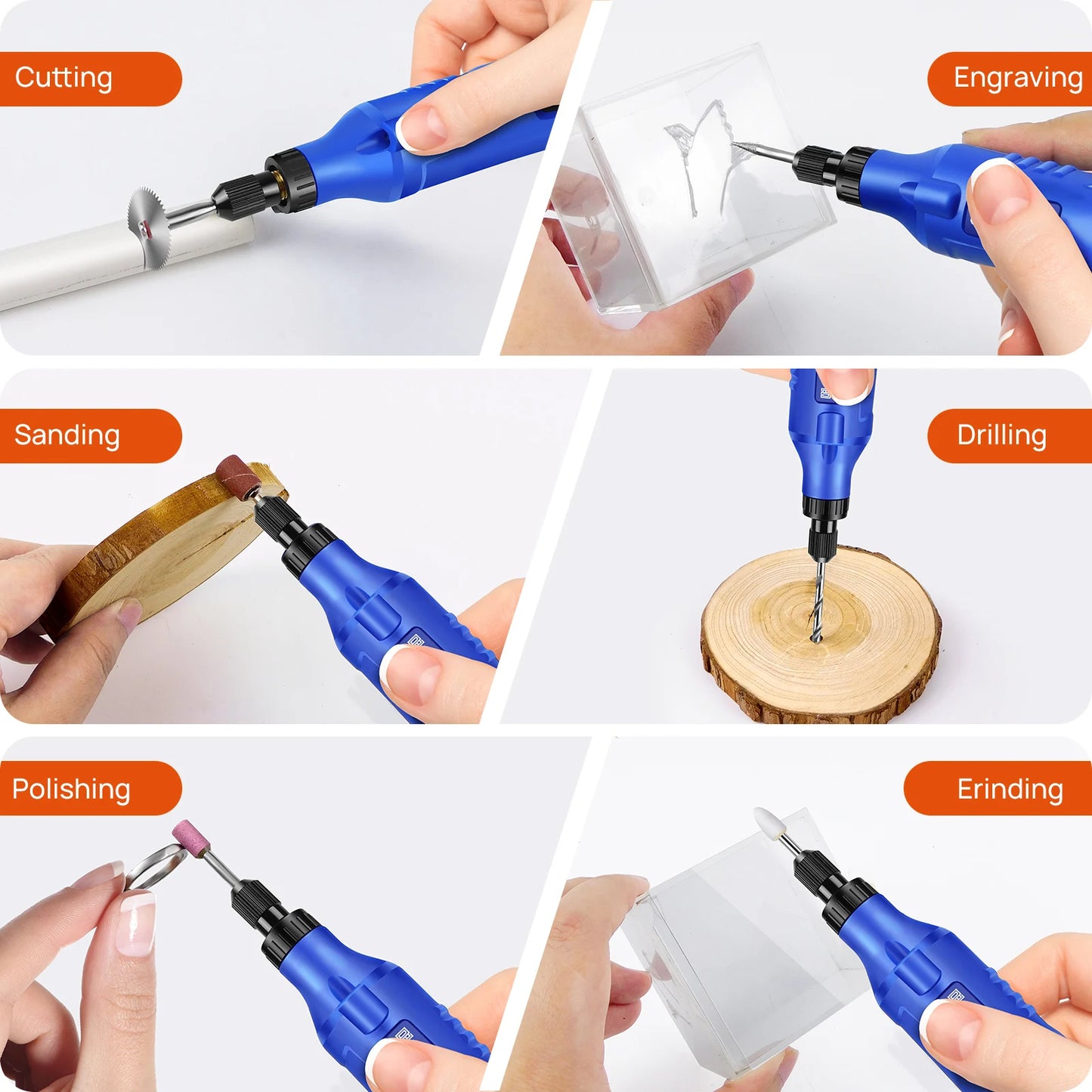 Cordless Cutting/Grinding Rotary Tool DayPlus,1.5Ah 5-Speed, LED Power Multi Tool 80Pcs Accessories Kit for Carving, Polishing, Sanding, Drilling
