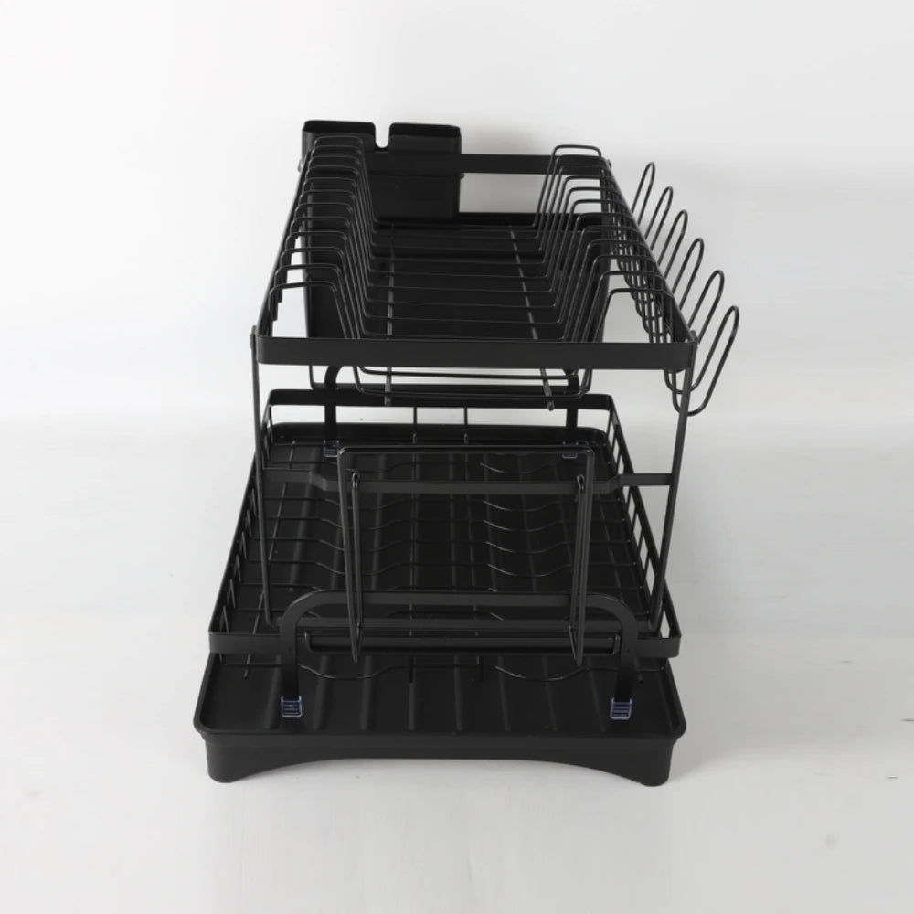 2 Tier Dish Drying Rack Dish Drainer Drying Rack with Drainer and Kitchen Countertop Utensil Holder Dish Drainer for Dish & Cup