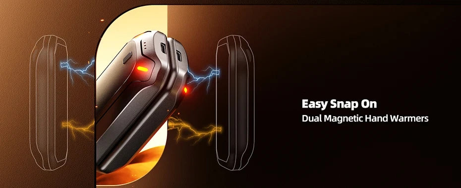 Hand Warmers 2 Pack Rechargeable, Dual Magnteic Electric Hand Warmer, Double-Sided Warming Portable Heater Gifts for Women Men