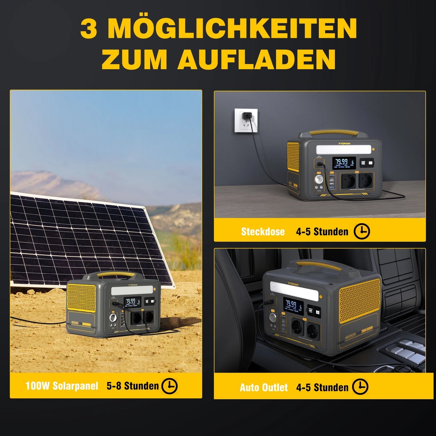 Power Station/Bank Portable Camping VTOMAN JUMP 600X 299Wh LiFeP04 Battery Emergency Backup High-power Power Supply Equipment Generator
