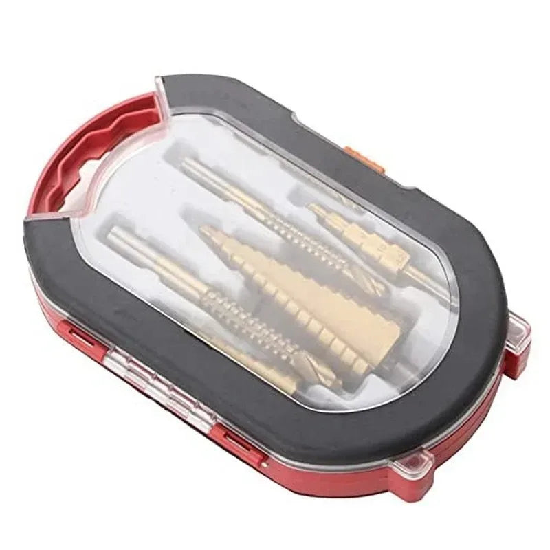 Titanium Coated Drill Bit 6 PCS/set Including 3 Sizes of Step Drill Bits Twist Drill Bits for Metalworking Woodworking