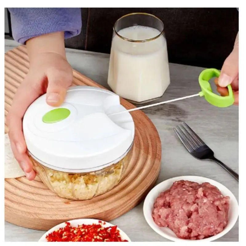 Manual Garlic Grinder With Drawstring Household Easy Cutter Meat Blender Multifunction Kitchen Food Shredder Fruit Crusher Blender