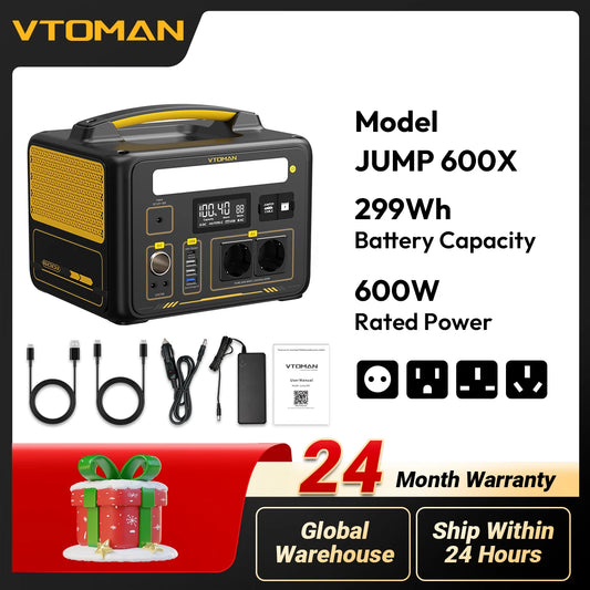 Power Station/Bank Portable Camping VTOMAN JUMP 600X 299Wh LiFeP04 Battery Emergency Backup High-power Power Supply Equipment Generator