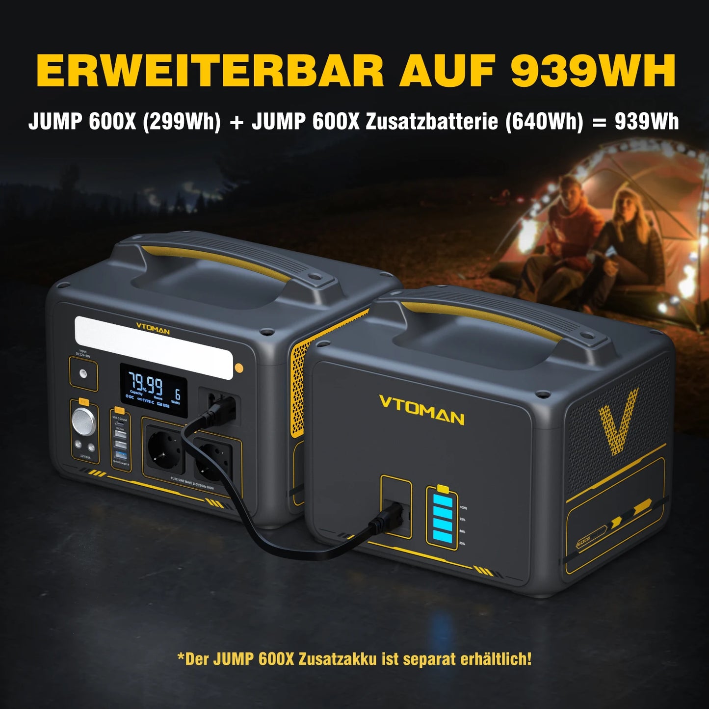 Power Station/Bank Portable Camping VTOMAN JUMP 600X 299Wh LiFeP04 Battery Emergency Backup High-power Power Supply Equipment Generator