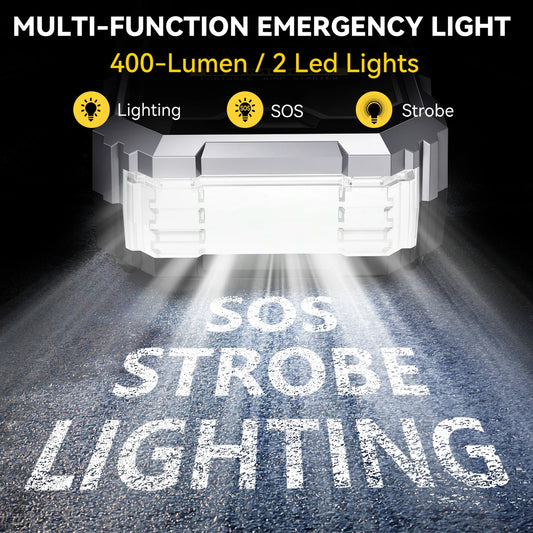 Emergency 4 in 1 Car Jump Starter, Air Tyre Compressor, Torch and Powerbank Device Charger LCD Screen 21800mAh Portable Charger 6000A