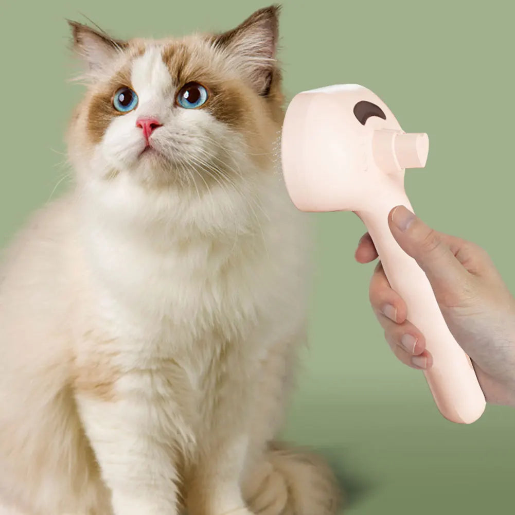3 in 1 Cat Steam Brush with Release Button Cat Brush Rechargeable Dog Brush Pet Hair Cleaning Brush Comb for Shedding & Grooming