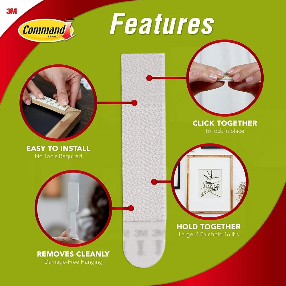 Damage-Free Picture Hanging Strips Large 3M Command Picture & Photo Hanging Strips