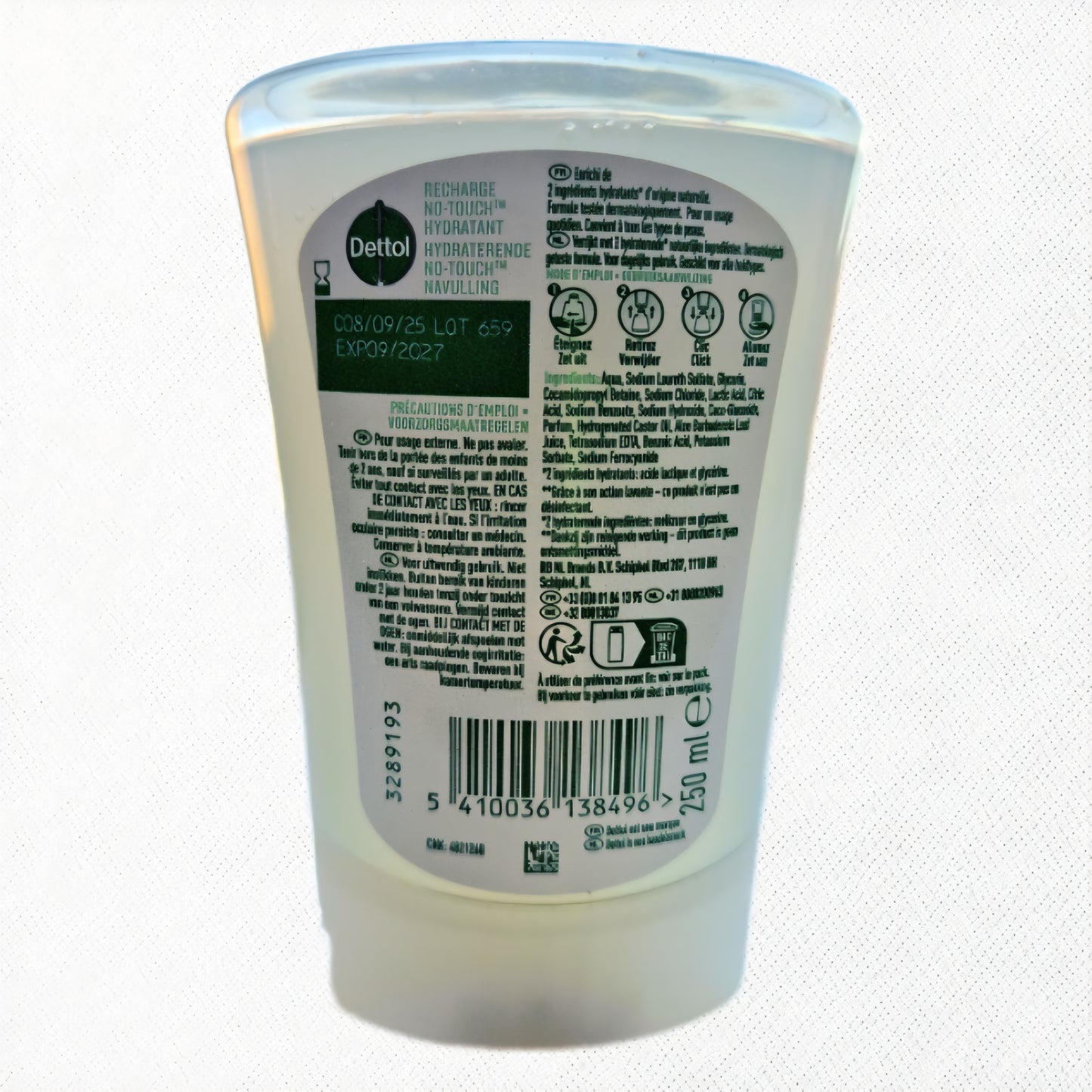 Dettol No-Touch Hands Free Refill (5 x 250ml Pack) - Aloe Vera