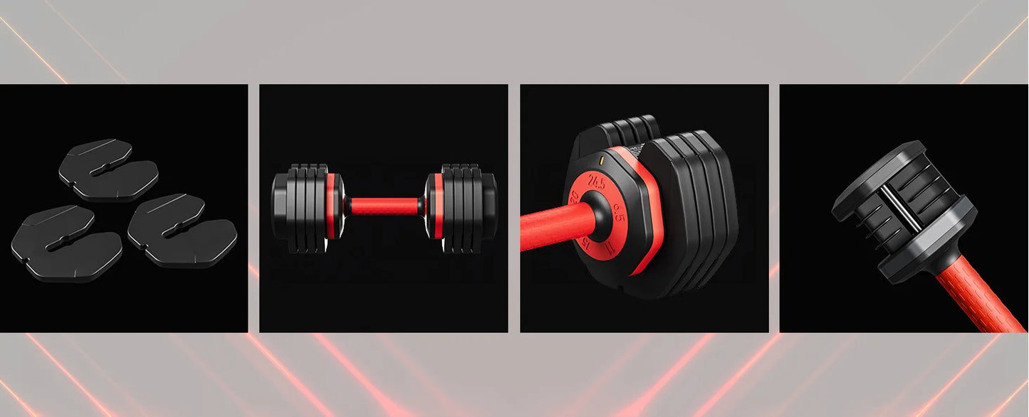 Adjustable Dumbbells Set, 24.5kg Dumbbell Weights Pair for Men and Women, Anti-Slip Handle with Safety Locking Mechanism
