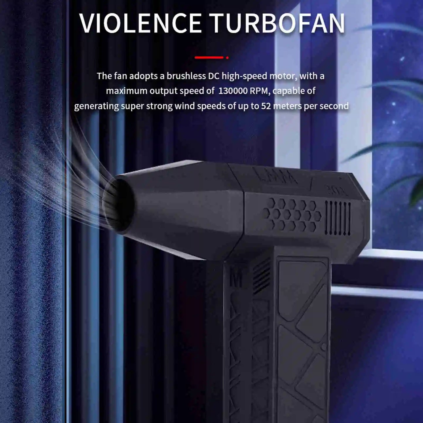 130000RPM Turbofan High Power Jet Fan Brushless Motor Variable Speed Dust Blower Cleaning Tool Air Duster Handheld Air Blower