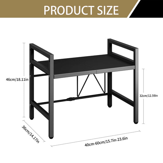 Expandable 42-64cm Microwave Shelf Organizer, Moisture And Rust Proof Microwave Countertop Organizer,Tableware Storage