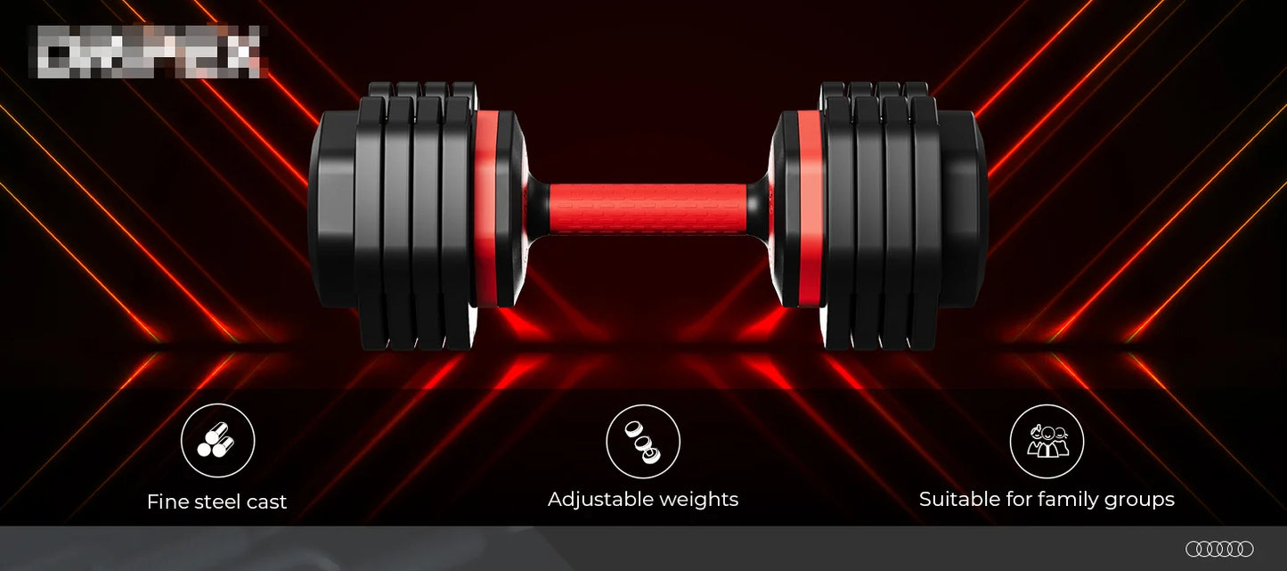 Adjustable Dumbbells Set, 24.5kg Dumbbell Weights Pair for Men and Women, Anti-Slip Handle with Safety Locking Mechanism