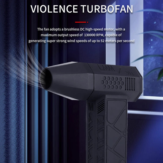 130000RPM Turbofan High Power Jet Fan Brushless Motor Variable Speed Dust Blower Cleaning Tool Air Duster Handheld Air Blower
