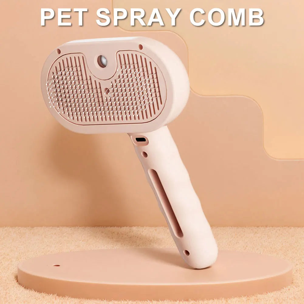 3 in 1 Cat Steam Brush with Release Button Cat Brush Rechargeable Dog Brush Pet Hair Cleaning Brush Comb for Shedding & Grooming