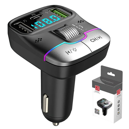 Bluetooth 5.3 Fm Transmitter Wireless No Car Bluetooth Solution Dual USB PD Adapter MP3 Player 3.1A Fast Charger Car Accessories