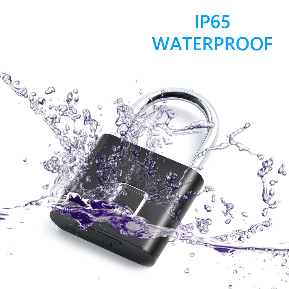 Smart Home Fingerprint Lock Fingerprint Padlock Door Lock Waterproof Keyless USB Rechargeable House Locker