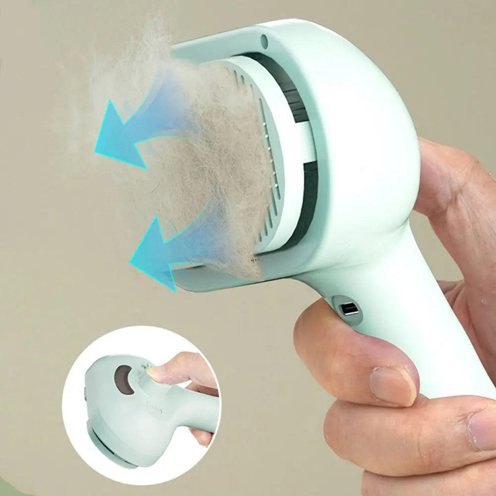 3 in 1 Cat Steam Brush with Release Button Cat Brush Rechargeable Dog Brush Pet Hair Cleaning Brush Comb for Shedding & Grooming