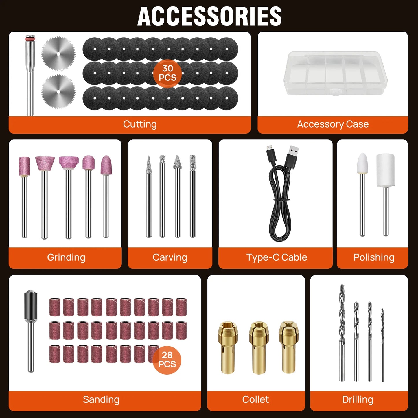 Cordless Cutting/Grinding Rotary Tool DayPlus,1.5Ah 5-Speed, LED Power Multi Tool 80Pcs Accessories Kit for Carving, Polishing, Sanding, Drilling