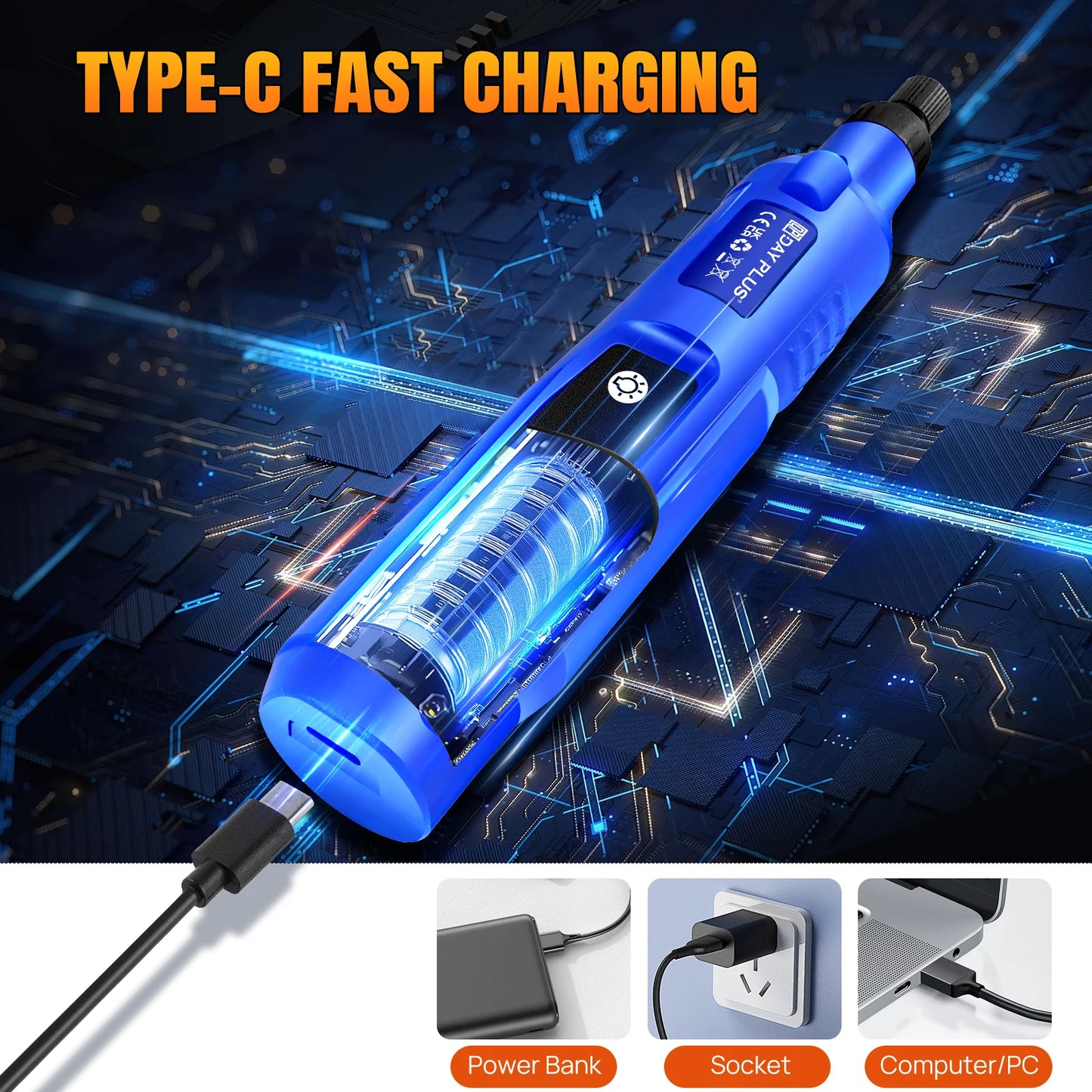 Cordless Cutting/Grinding Rotary Tool DayPlus,1.5Ah 5-Speed, LED Power Multi Tool 80Pcs Accessories Kit for Carving, Polishing, Sanding, Drilling