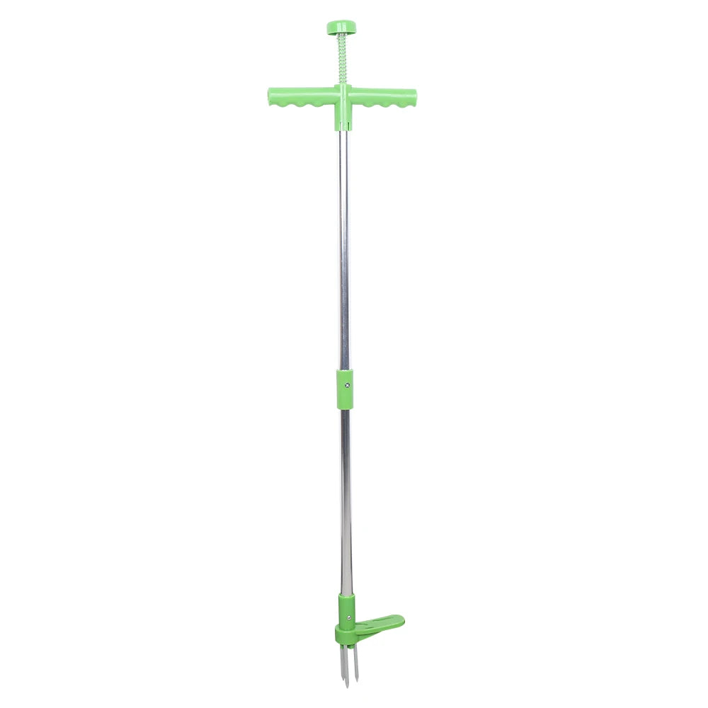 Garden Hand Weeder Tool for Easy/Quick Weeding, Queeucaer Dandelion Cutter with 1M Height Telescopic Handle, Three Jaw for Efficient Weed Removal