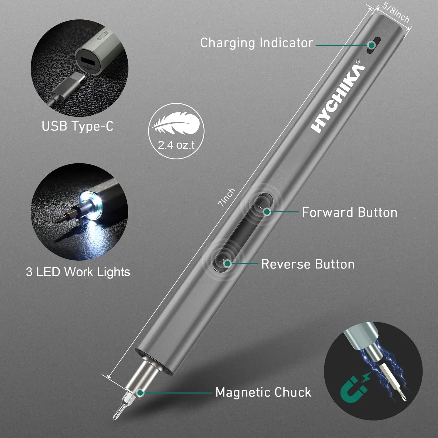 HYCHIKA Mini Electric Screwdriver Set Precision Screwdriver Set 67 in 1 with 46 Magnetic Bits Electronic Repair Tool Kit