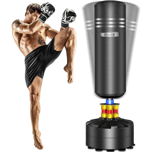 Free Standing Boxing Punch Bag Non-Hanging Solution, Heavy Duty Punching Bag Stand with Suction Cup Base - 69''