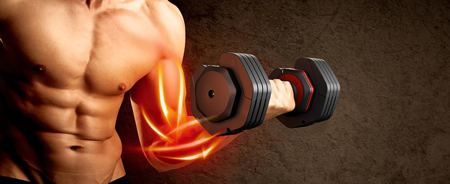 Adjustable Dumbbells Set, 24.5kg Dumbbell Weights Pair for Men and Women, Anti-Slip Handle with Safety Locking Mechanism