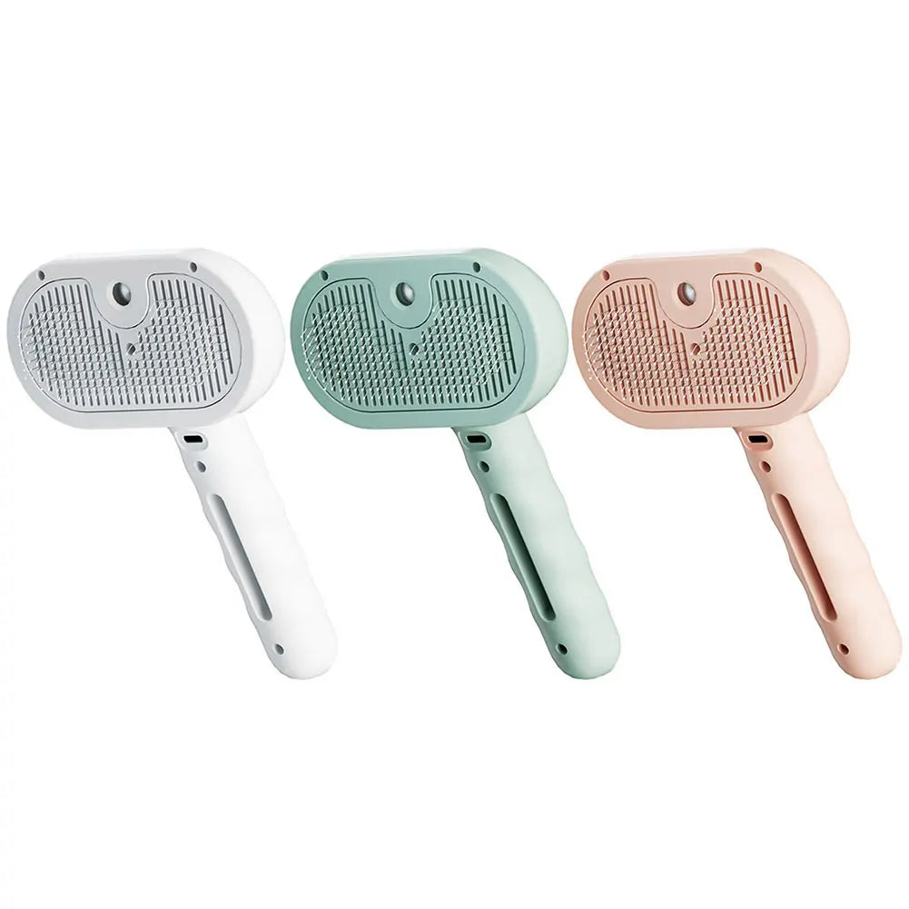 3 in 1 Cat Steam Brush with Release Button Cat Brush Rechargeable Dog Brush Pet Hair Cleaning Brush Comb for Shedding & Grooming