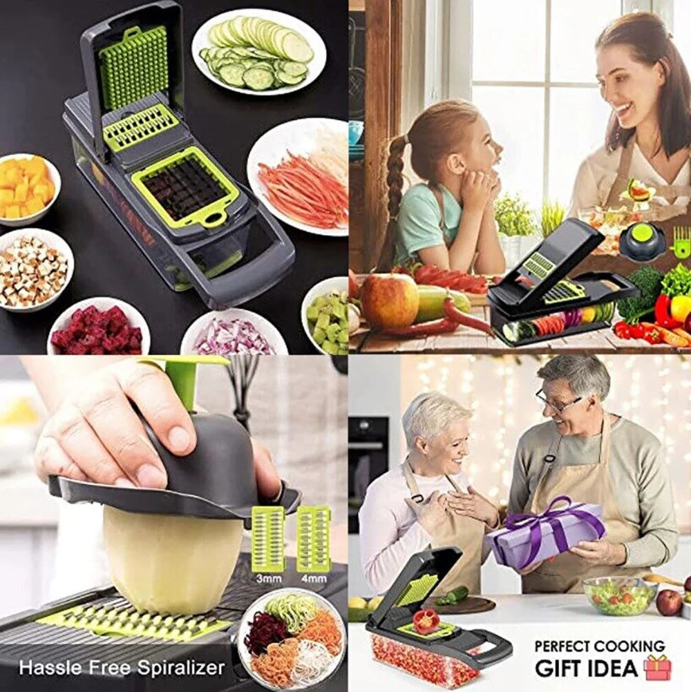 Vegetable Chopper 15 in 1, Salad Fruit Vegetable Food Chopper Slicer Peeler