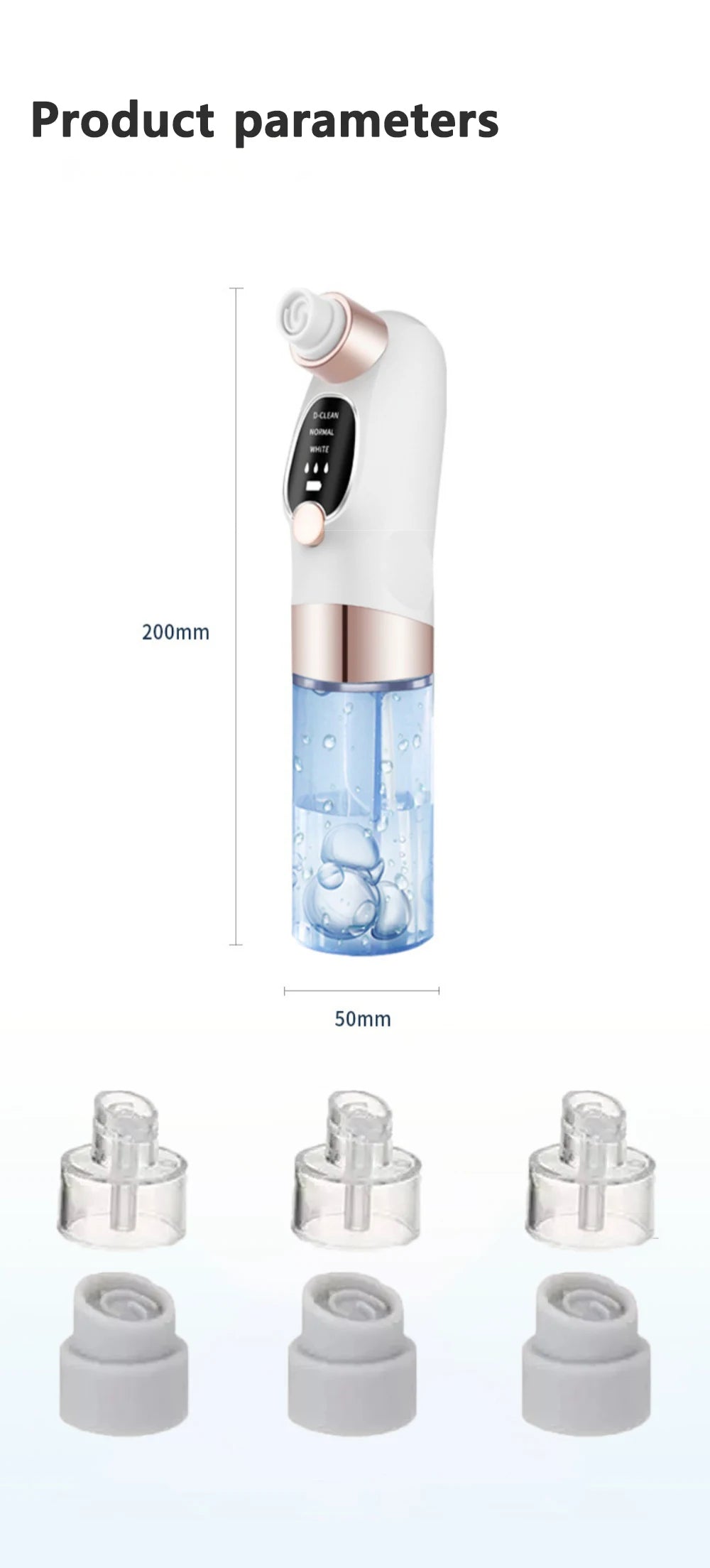 Vacuum Blackhead Remover Pore Face Cleaner Electric Pimple Acne Black Head Removal USB Rechargeable Water Cycle Black Dot Remove
