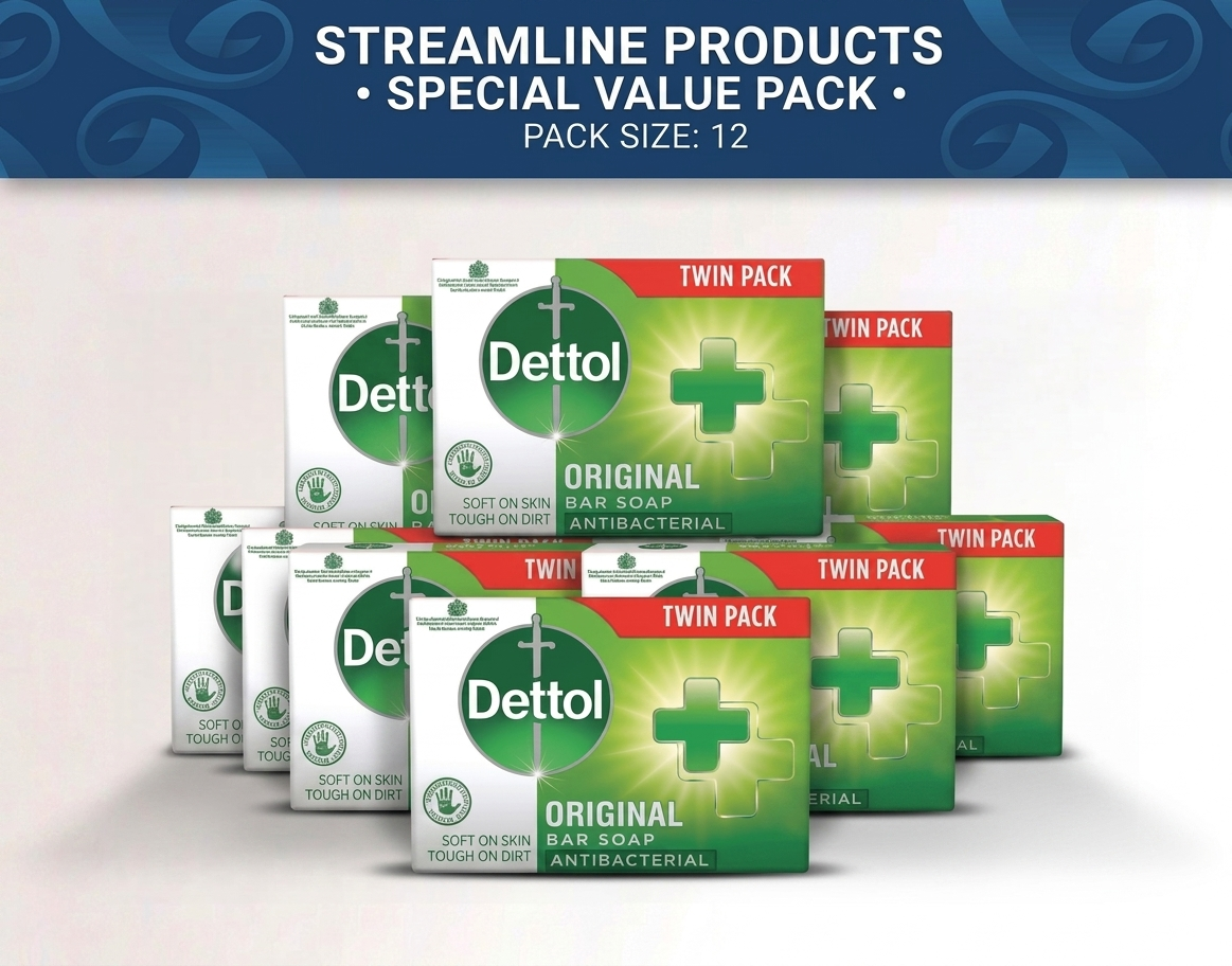 12 x Dettol Original Anti-Bacterial Soap Bars (6 x Twin Packs)