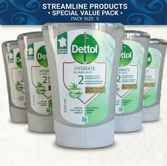 Dettol No-Touch Hands Free Refill (5 x 250ml Pack) - Aloe Vera